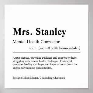 Mental Health Counsellor Personalised Gift Poster