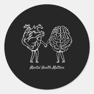 Mental Health Cute Be Kind Women Fun Gifts For Wom Classic Round Sticker