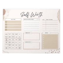 Mental Health Daily Gratitude 8.5x11 Notepad Brown