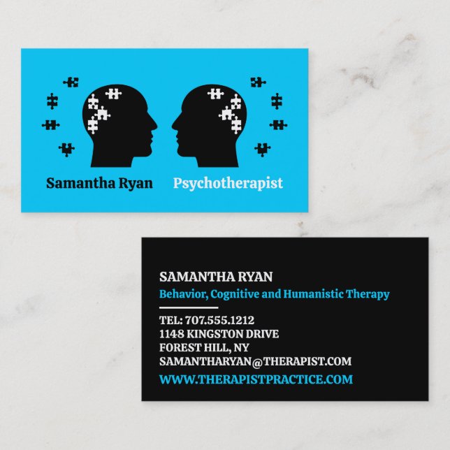 Mental Health Design, Psychotherapist Business Card (Front/Back)