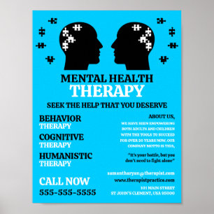 Mental Health Design, Psychotherapist, Therapy Poster