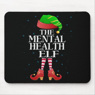 Mental Health Elf Funny Matching Pajama Group Chri Mouse Pad