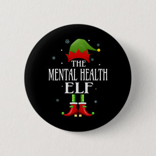 Mental Health Elf Xmas Fun Family Matching Christm 6 Cm Round Badge