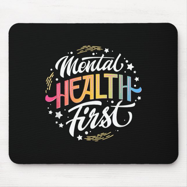 Mental Health First Awareness  Mouse Pad (Front)