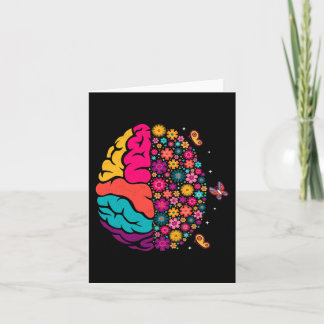Mental Health Floral Brain Depression Awareness Co Card