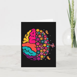 Mental Health Floral Brain Depression Awareness Co Card