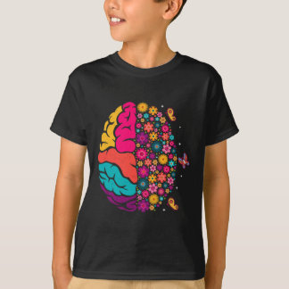 Mental Health Floral Brain Depression Awareness Co T-Shirt