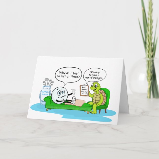 Mental Health Get Well, Golf Humor for Support Card (Front)