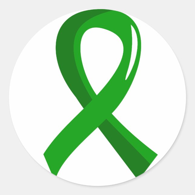 Mental Health Green Ribbon 3 Classic Round Sticker (Front)