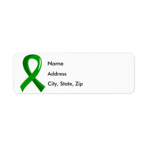 Mental Health Green Ribbon 3 Return Address Label