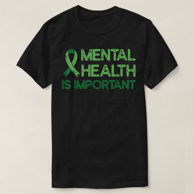 Mental Health Green Ribbon Anxiety Mental Health A T-Shirt (Design Front)
