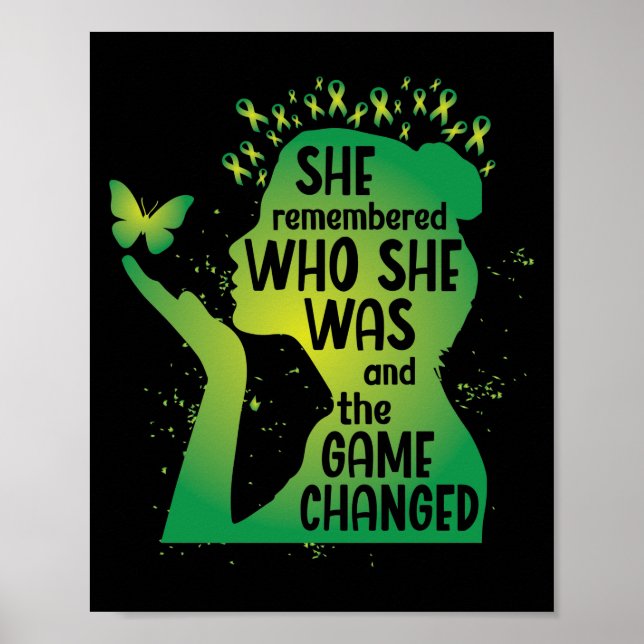 Mental Health Green Ribbon Butterfly Poster (Front)