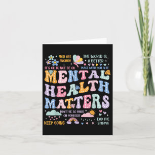 Mental Health Groovy Floral Mental Health Awarenes Card