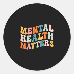 Mental health human brain illness awareness men classic round sticker