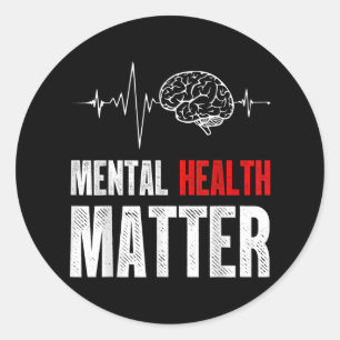 Mental Health Human Brain Problem Awareness Classic Round Sticker
