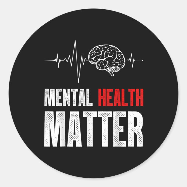 Mental Health Human Brain Problem Awareness  Classic Round Sticker (Front)