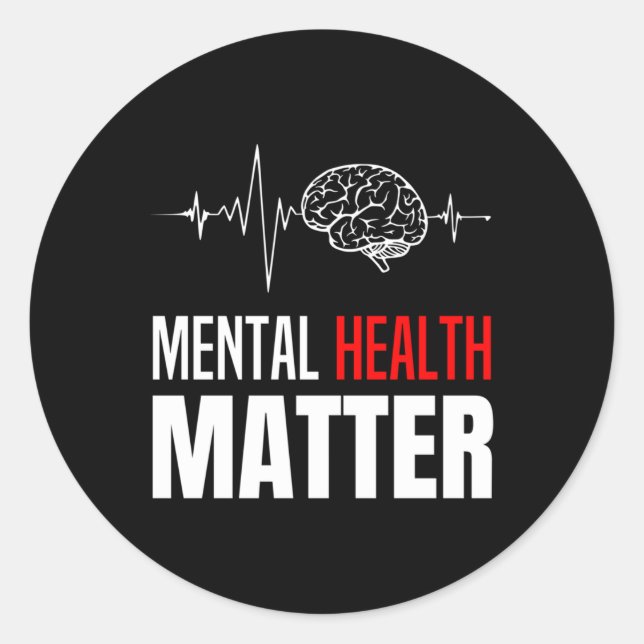 Mental Health Human Brain Problem Awareness Pullov Classic Round Sticker (Front)