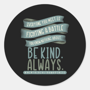 Mental Health Illness Awareness Month Depressed Pe Classic Round Sticker