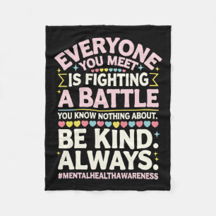Mental Health Illness Awareness Month Depressed Pe Fleece Blanket