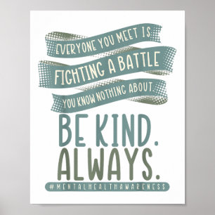 Mental Health Illness Awareness Month Depressed Pe Poster