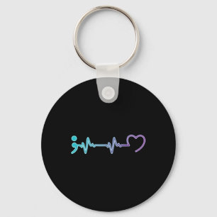 Mental Health Illness Heartbeat Suicide Prevention Key Ring