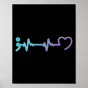 Mental Health Illness Heartbeat Suicide Prevention Poster