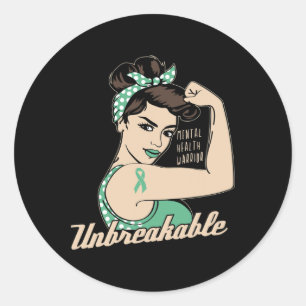 Mental Health Illness Suicide Awareness Warrior Un Classic Round Sticker