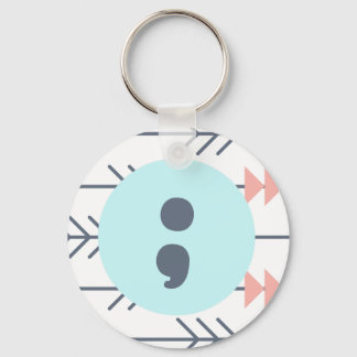 mental Health Keyring-Semicolon-Recovery-Support Key Ring