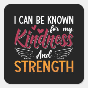 Mental Health Kindness And Strength Anxie Anxiety Square Sticker