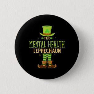 Mental Health Leprechaun Fun Matching St Patricks 6 Cm Round Badge