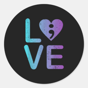 Mental Health Love Suicide Prevention Anxiety Awar Classic Round Sticker