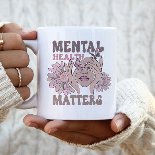 Mental Health Matters Awareness Feminine Boho   Two-Tone Coffee Mug