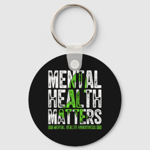 Mental Health Matters Awareness Green Ribbon Key Ring