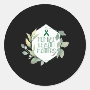 Mental Health Matters Awareness Warrior Counsellor Classic Round Sticker