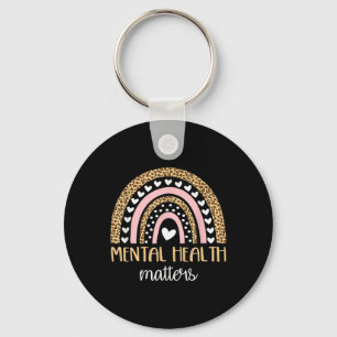 Mental Health Matters Boho Rainbow Awareness  Key Ring