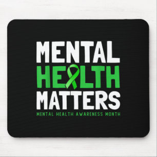 Mental Health Matters Dont Judge Green Ribbon Mouse Pad