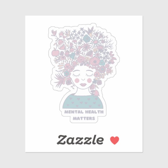 Mental Health Matters | Floral Woman French Grey (Sheet)