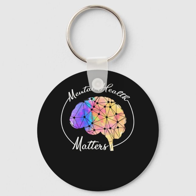 Mental Health Matters Funny Brain Multi-colour Key Ring (Front)