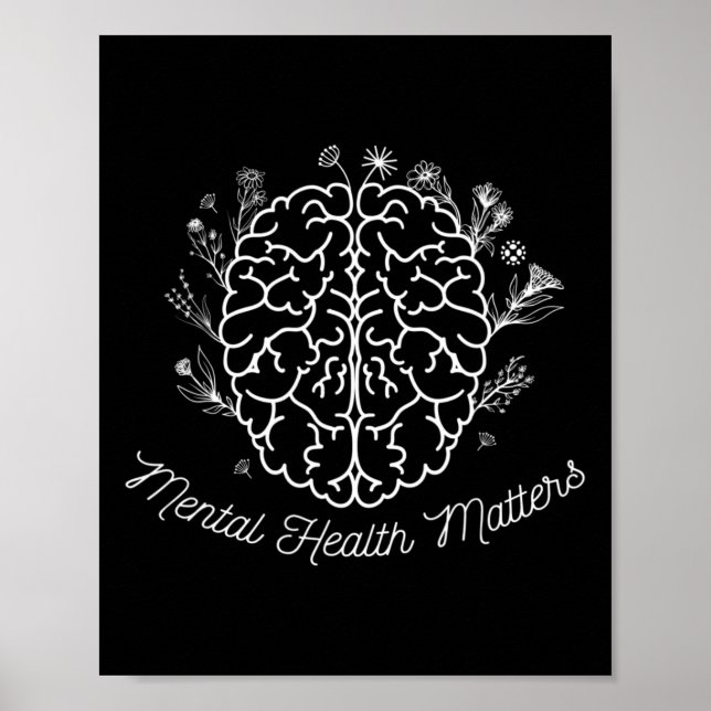 Mental Health Matters Gift Human Brain Illness Awa Poster (Front)