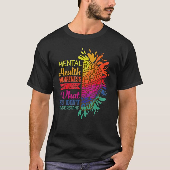 Mental Health Matters Gift Human Brain Illness Awa T-Shirt (Front)