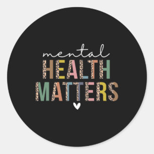 Mental Health Matters Human Brain Illness Awarenes Classic Round Sticker