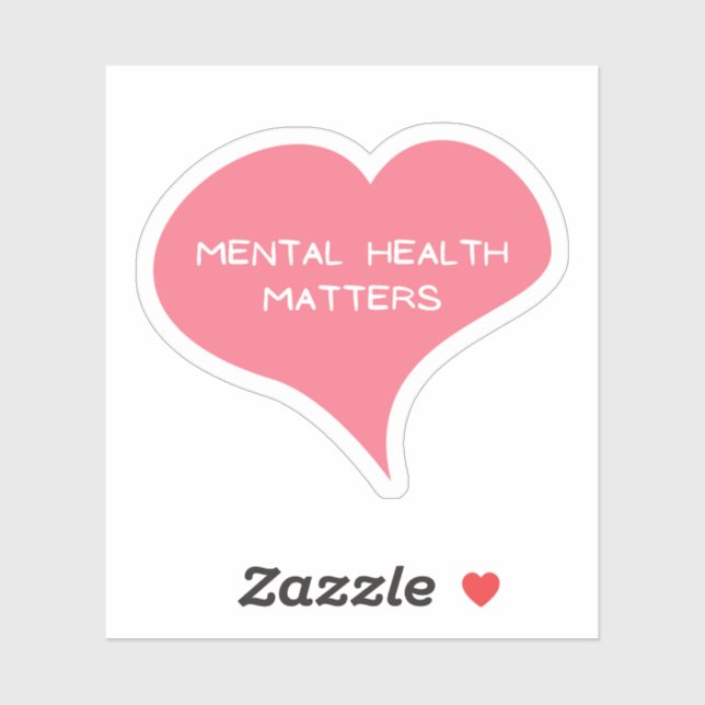 MENTAL HEALTH MATTERS Love Heart Vinyl Sticker (Sheet)
