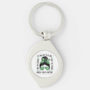 Mental Health Matters Messy Bun Mental Health Awar Key Ring