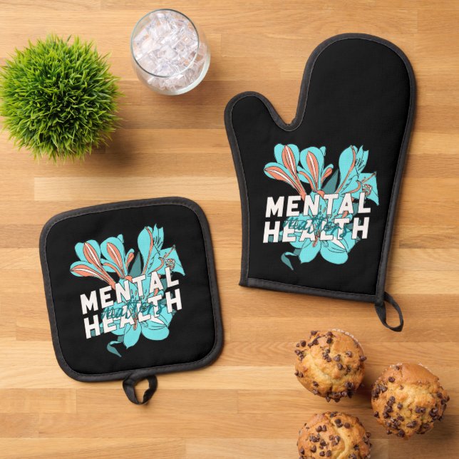Mental Health Matters Oven Mitt & Pot Holder Set (Top Down)