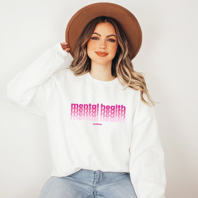 Mental Health Matters Poppins Barbiecore Pink Sweatshirt (Mental Health Matters Sweatshirt | Poppins Barbiecore Pink | Aesthetic Sweater)