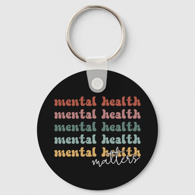Mental Health Matters Retro Awareness Key Ring (Front)