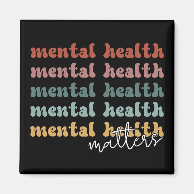 Mental Health Matters Retro Awareness Magnet (Front)