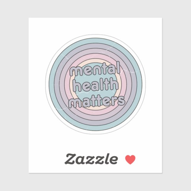 Mental Health Matters | Retro Circle French Grey (Sheet)