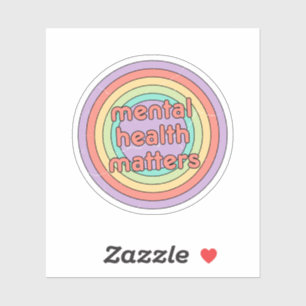 Mental Health Matters Retro Circle Peach Candy
