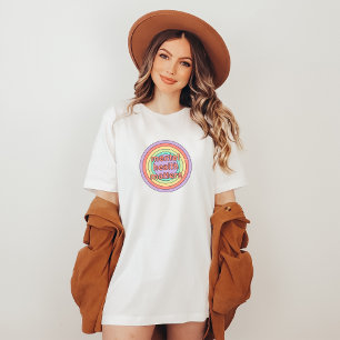 Mental Health Matters Retro Circle Peach Candy T-Shirt